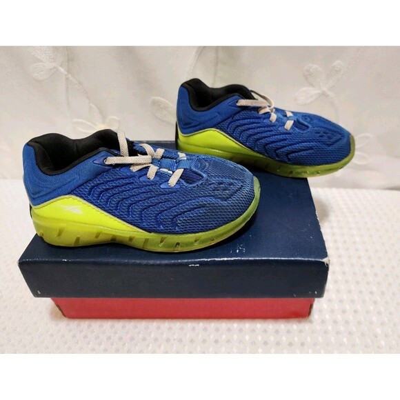 Reebok Infant 6 Blue Lime Green Shoes Zig Kinetica Ghostbusters Mesh Lightweight - Picture 1 of 14